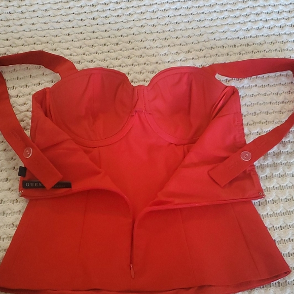 Guess Red Bustier Top XS - Picture 8 of 10